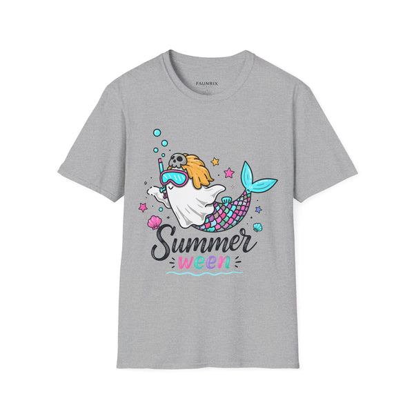 Mermaid Ghost Summerween T-Shirt — Cute Halloween Summer Mashup Tee