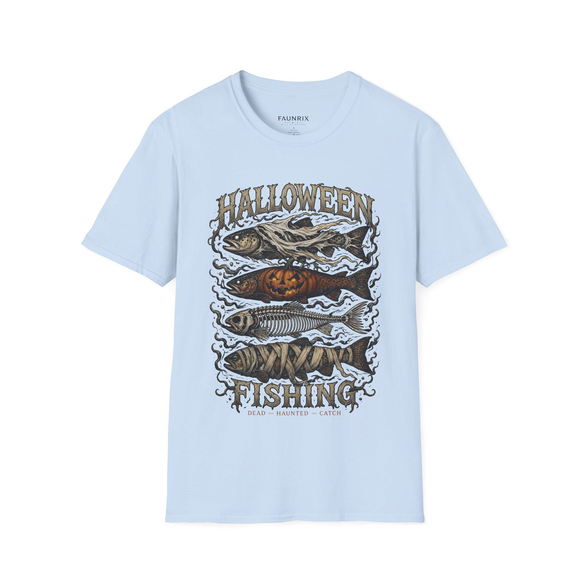 Halloween Fishing T-Shirt — Spooky Pumpkin Fish Graphic Tee