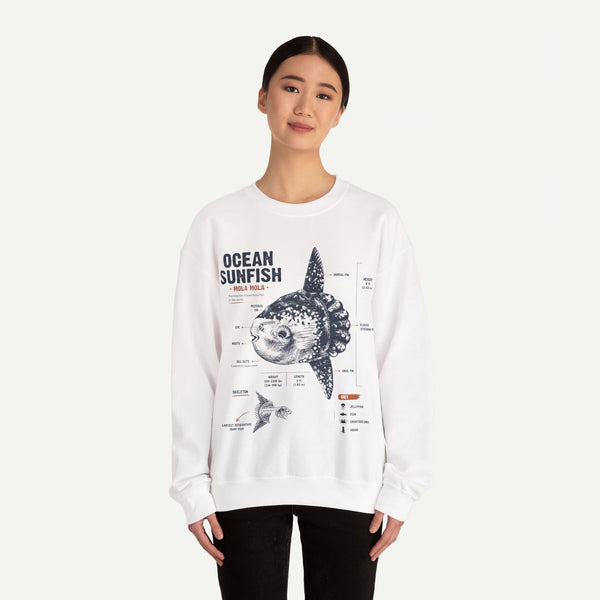 Ocean Sunfish Sweatshirt — Mola Mola Diagram Crewneck