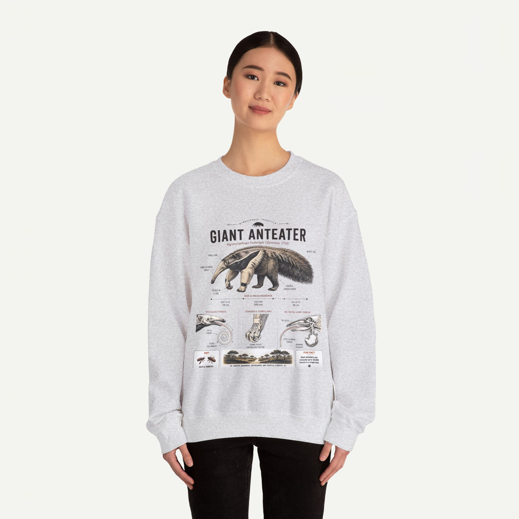 Giant Anteater Anatomy Crewneck Sweatshirt – Vintage Wildlife Anatomy Illustration