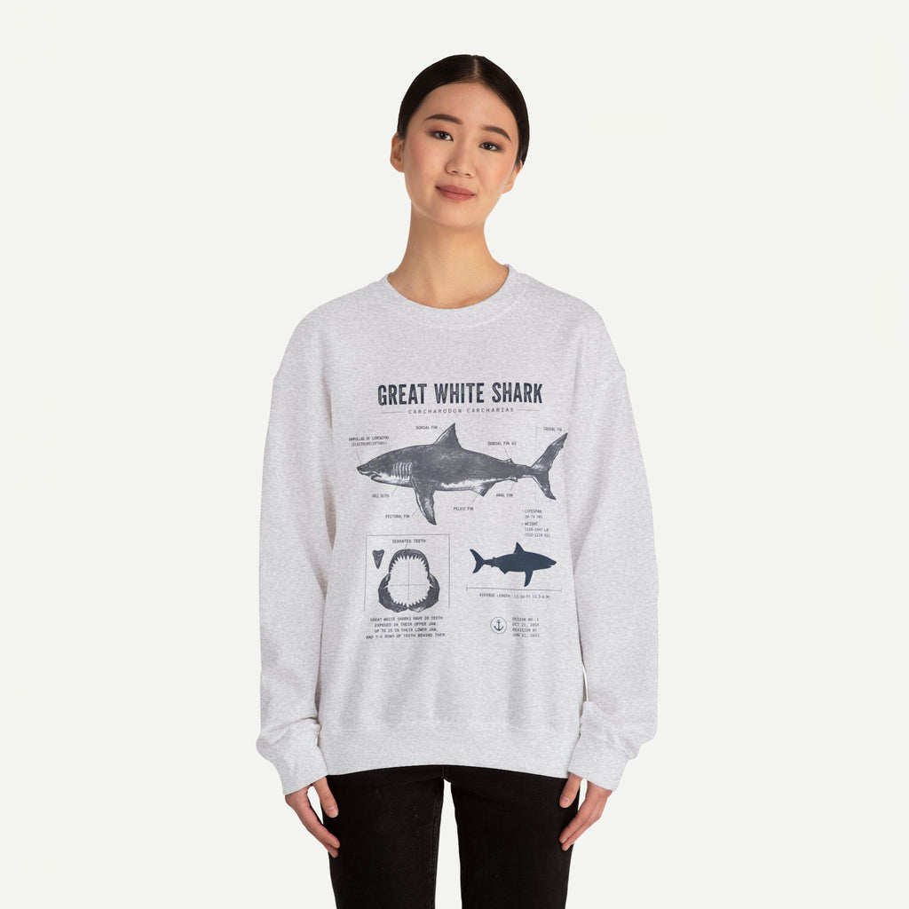 Great White Shark Anatomy Sweatshirt