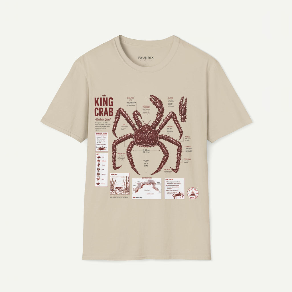 King Crab Anatomy T-Shirt — Vintage Seafood Diagram Tee