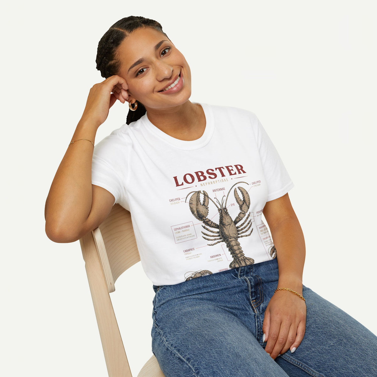 Lobster Anatomy T-Shirt — Vintage Nautical Seafood Diagram Tee
