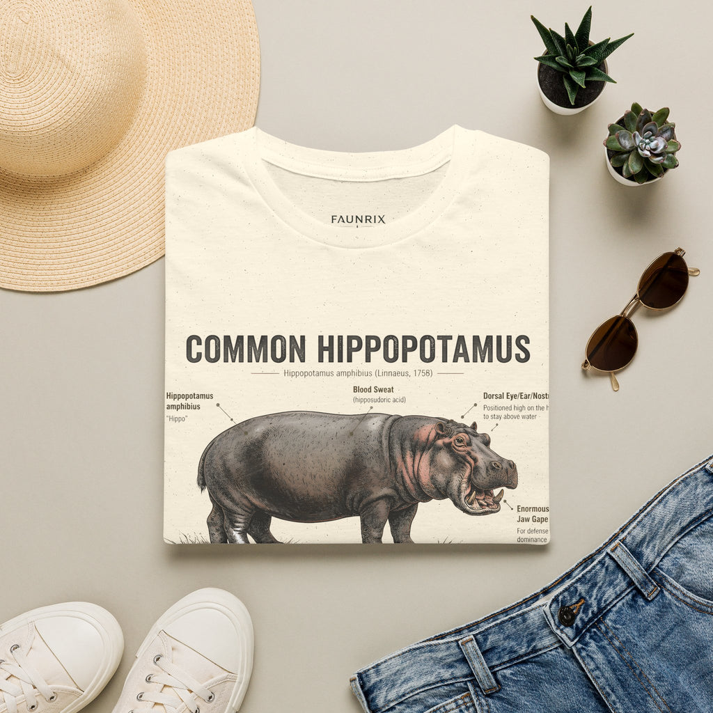 Common Hippopotamus Anatomy T-Shirt — Vintage Natural History Hippo Tee