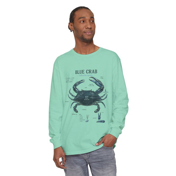 Blue Crab Anatomy Long Sleeve Tee
