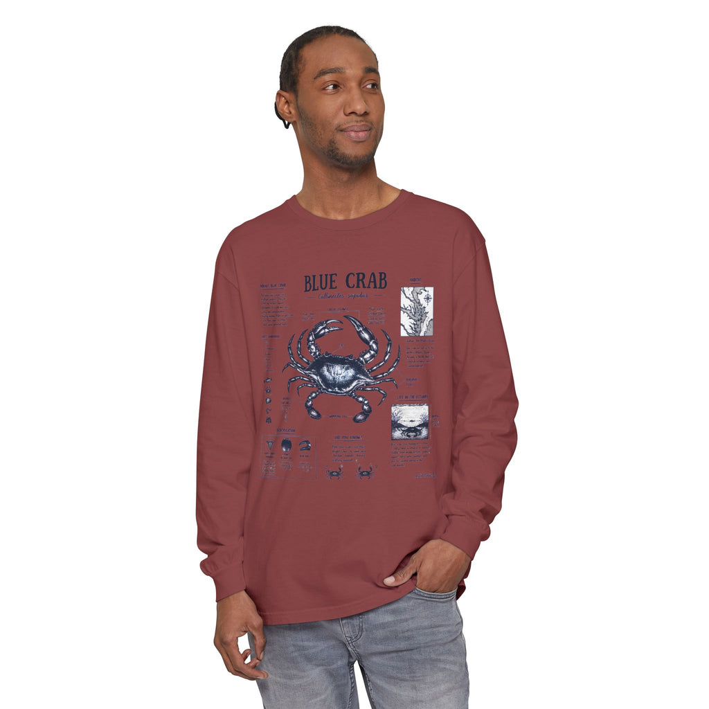 Blue Crab Anatomy Long Sleeve T-Shirt