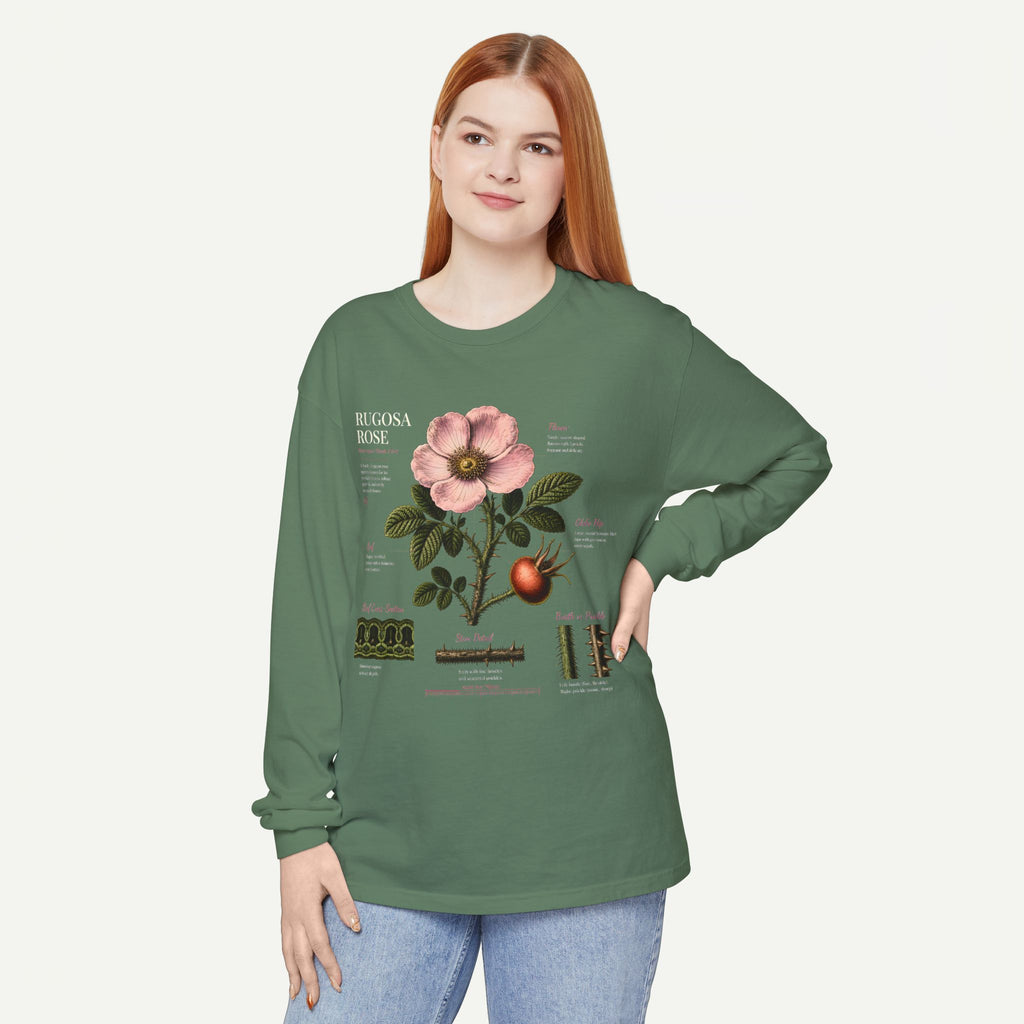 Botanical Rose Hip Anatomy Long Sleeve Tee