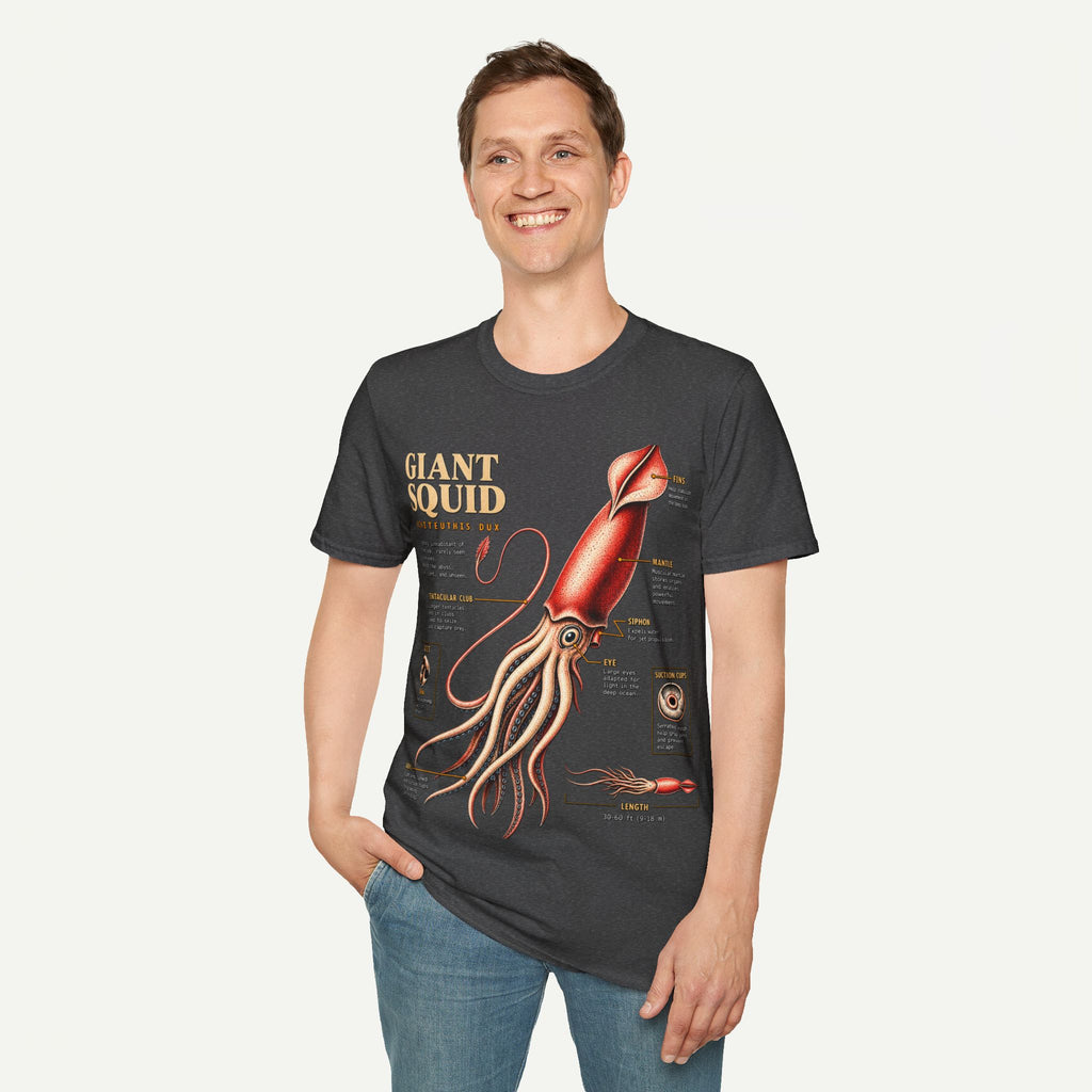 Squid Anatomy Graphic T-Shirt — 'Giant Squid' Vintage Scientific Illustration