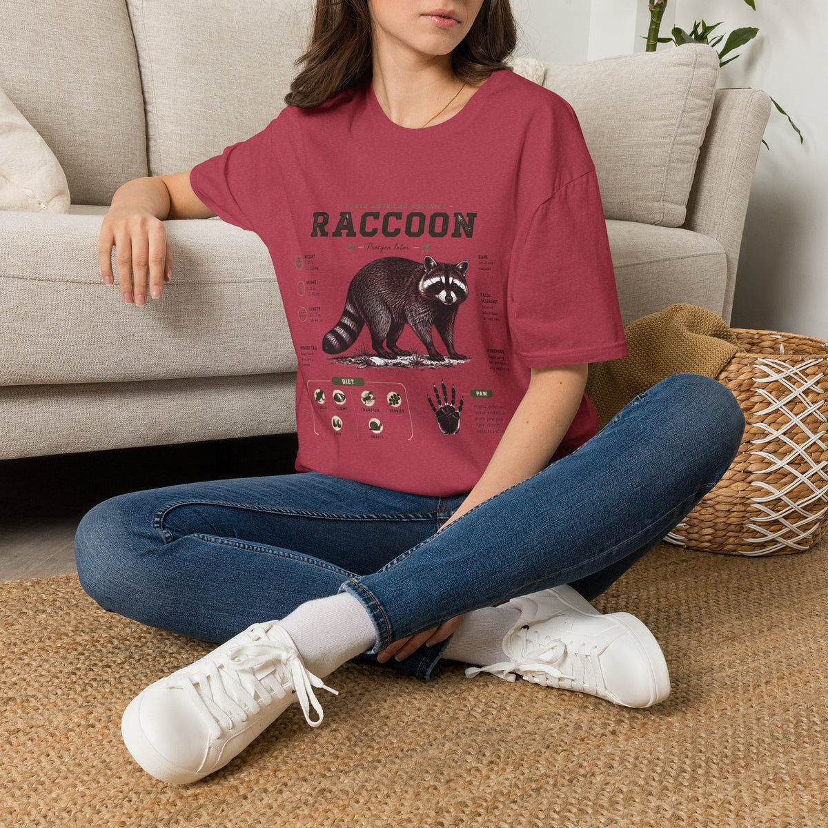 Raccoon Anatomy T-Shirt — North American Wildlife Graphic Tee