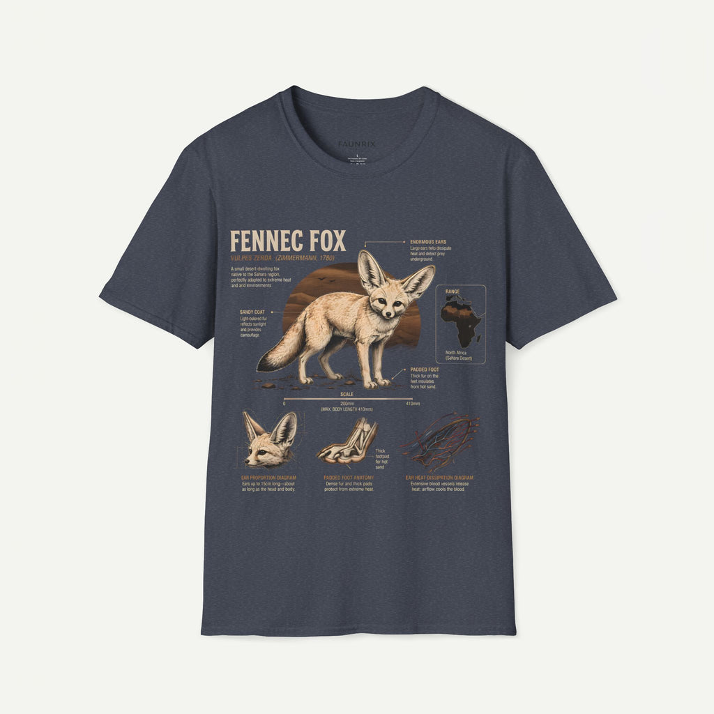 Fennec Fox Anatomy Tee — Illustrated Desert Fox Graphic T-Shirt