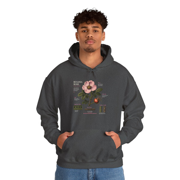 Vintage Botanical Hoodie — Rose Diagram Print