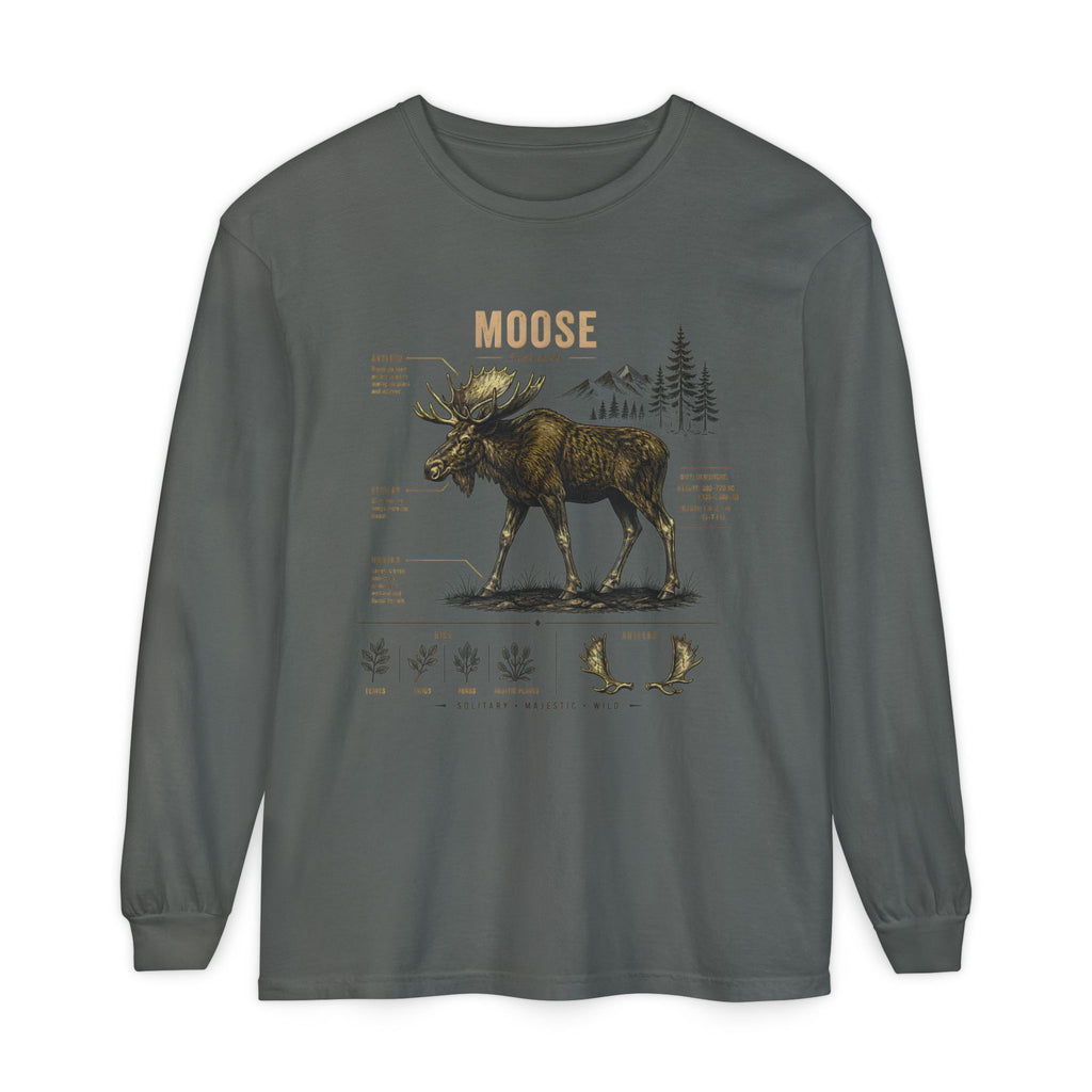 Moose Anatomy Long Sleeve Shirt — Wildlife Nature Tee