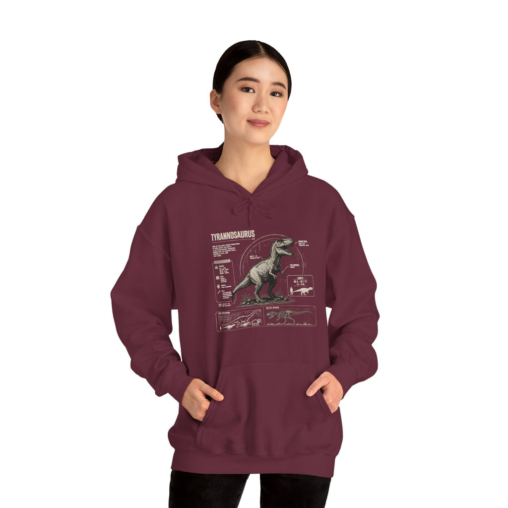 T‑Rex Anatomy Hoodie — Vintage Dinosaur Anatomy Sweatshirt