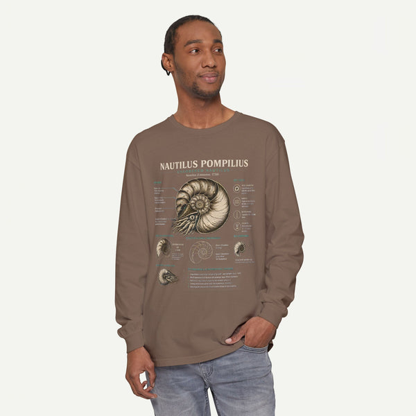 Nautilus Pompilius Anatomy Long Sleeve Tee — Vintage Marine Science Shirt