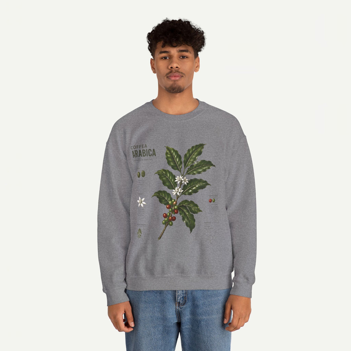 Coffee Arabica Botanical Print  Crewneck Sweatshirt