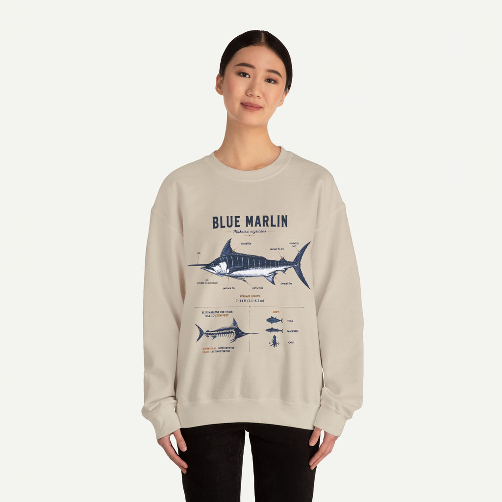 Blue Marlin Fish Anatomy Sweatshirt