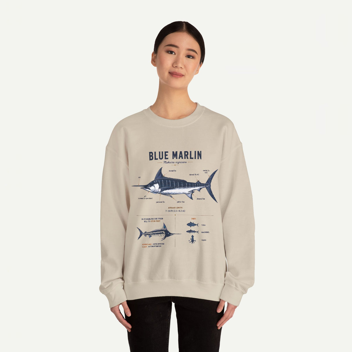 Blue Marlin Fish Anatomy Sweatshirt