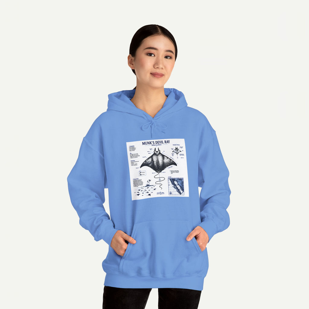 Manta Ray Anatomy Hoodie — Marine Life Graphic Pullover