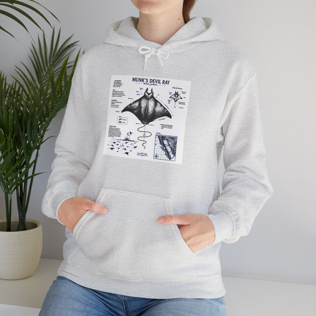 Manta Ray Anatomy Hoodie — Marine Life Graphic Pullover