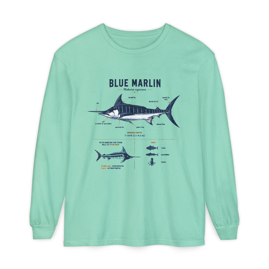 Blue Marlin Anatomy Long Sleeve Shirt