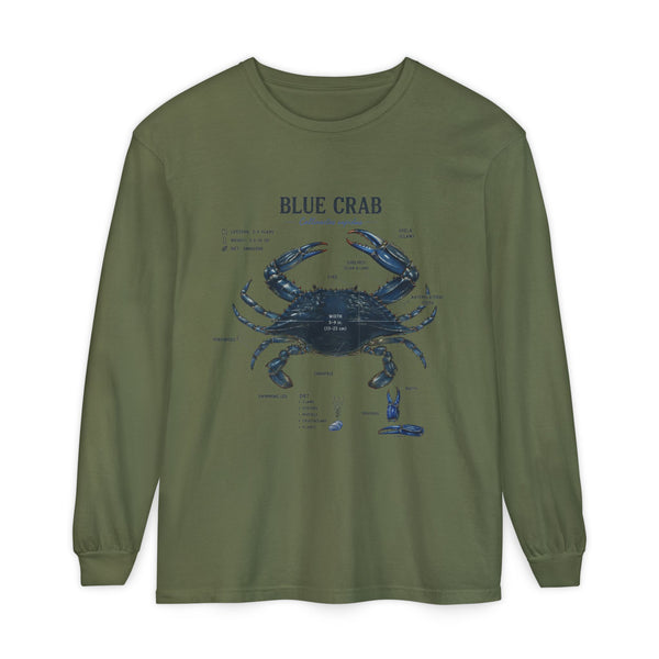 Blue Crab Anatomy Long Sleeve Tee