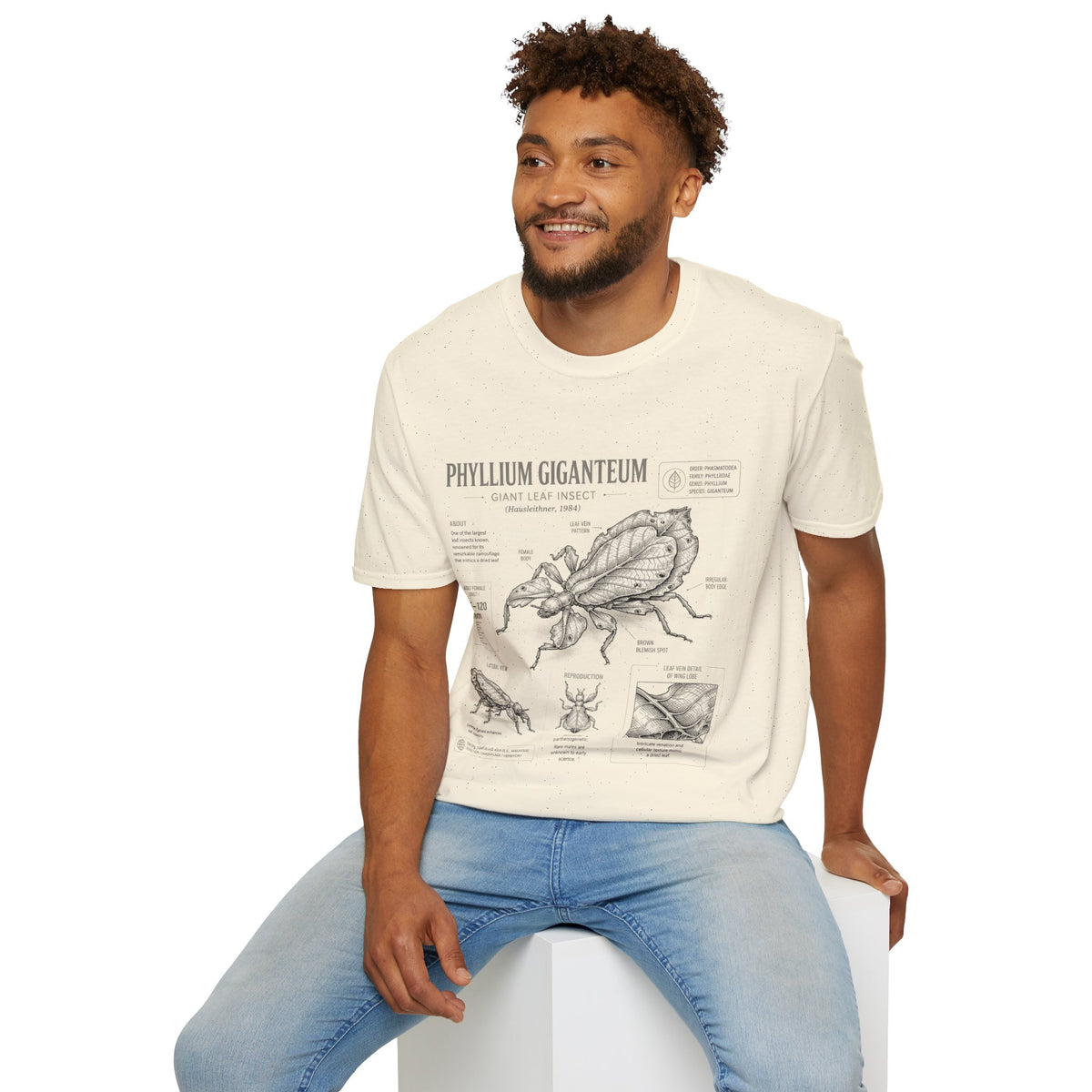 Phyllium Giganteum Anatomy T-Shirt — Botanical Insect Illustration Tee