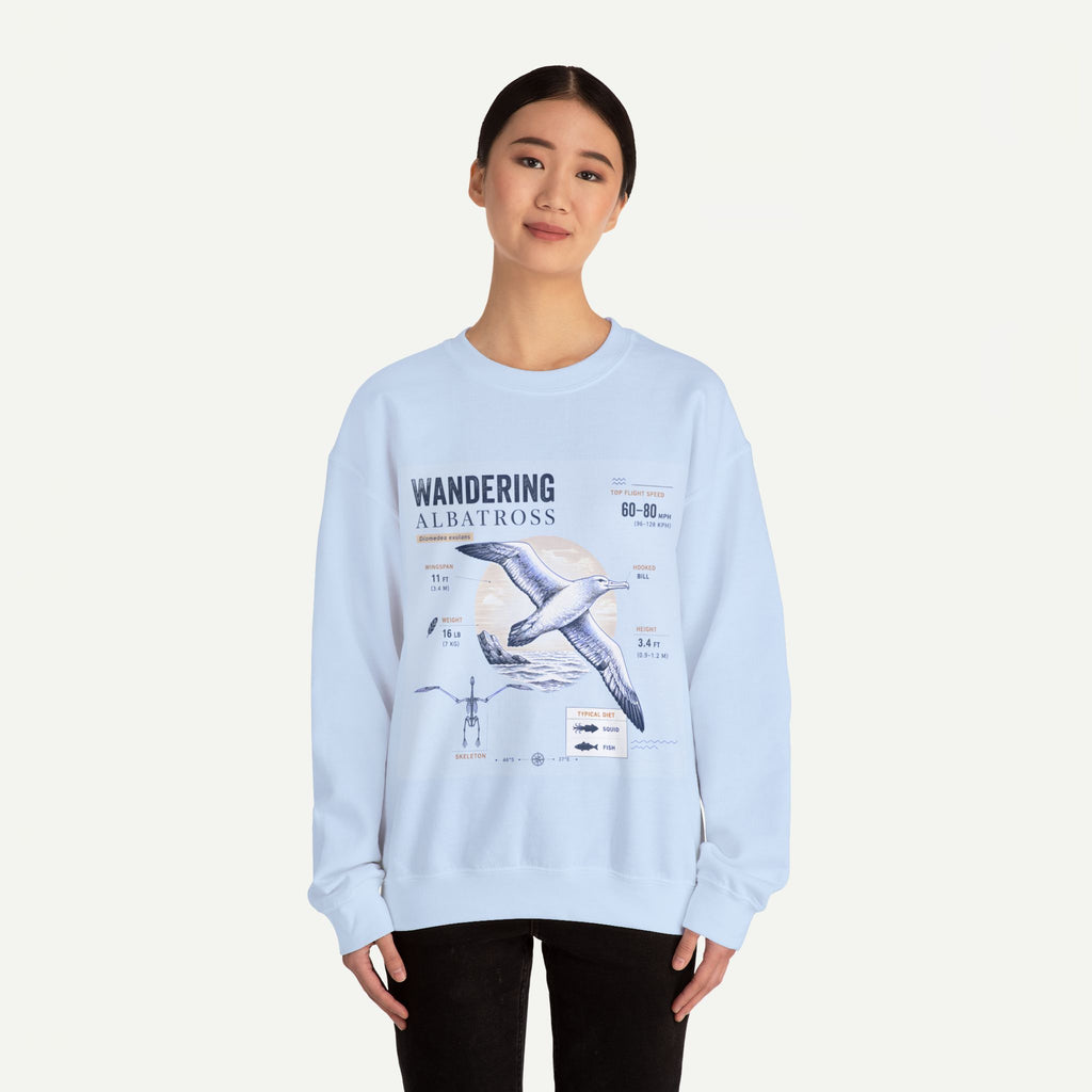 Wandering Albatross Anatomy Sweatshirt — Vintage Seabird Illustration
