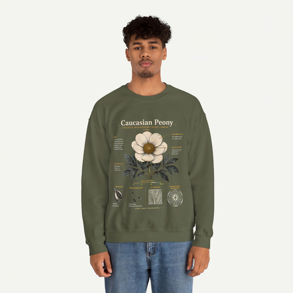 Caucasian Peony Botanical Crewneck Sweatshirt