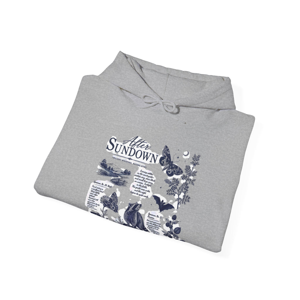 Sunset Foxes Hoodie — "After Sundown" Nature Graphic Pullover