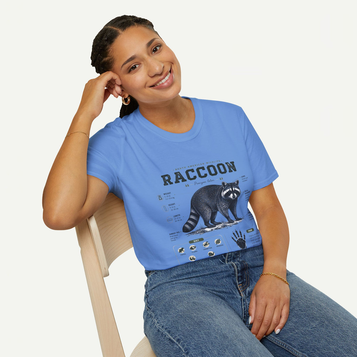 Raccoon Anatomy T-Shirt — North American Wildlife Graphic Tee