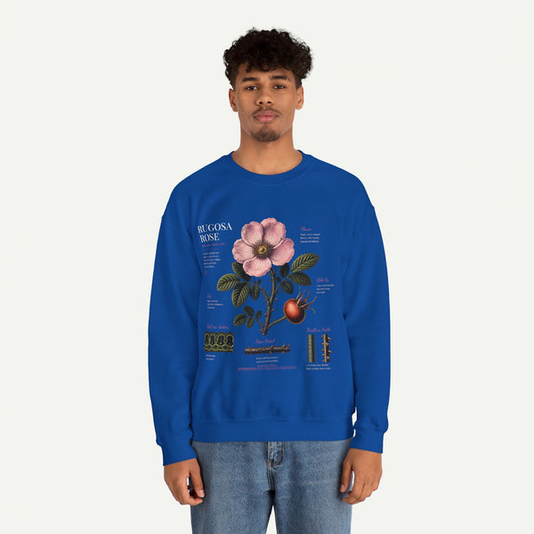 Botanical Rose Crewneck Sweatshirt – Vintage Floral Illustration