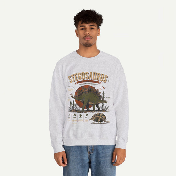 Stegosaurus Anatomy Sweatshirt — Vintage Dino Field Guide Graphic