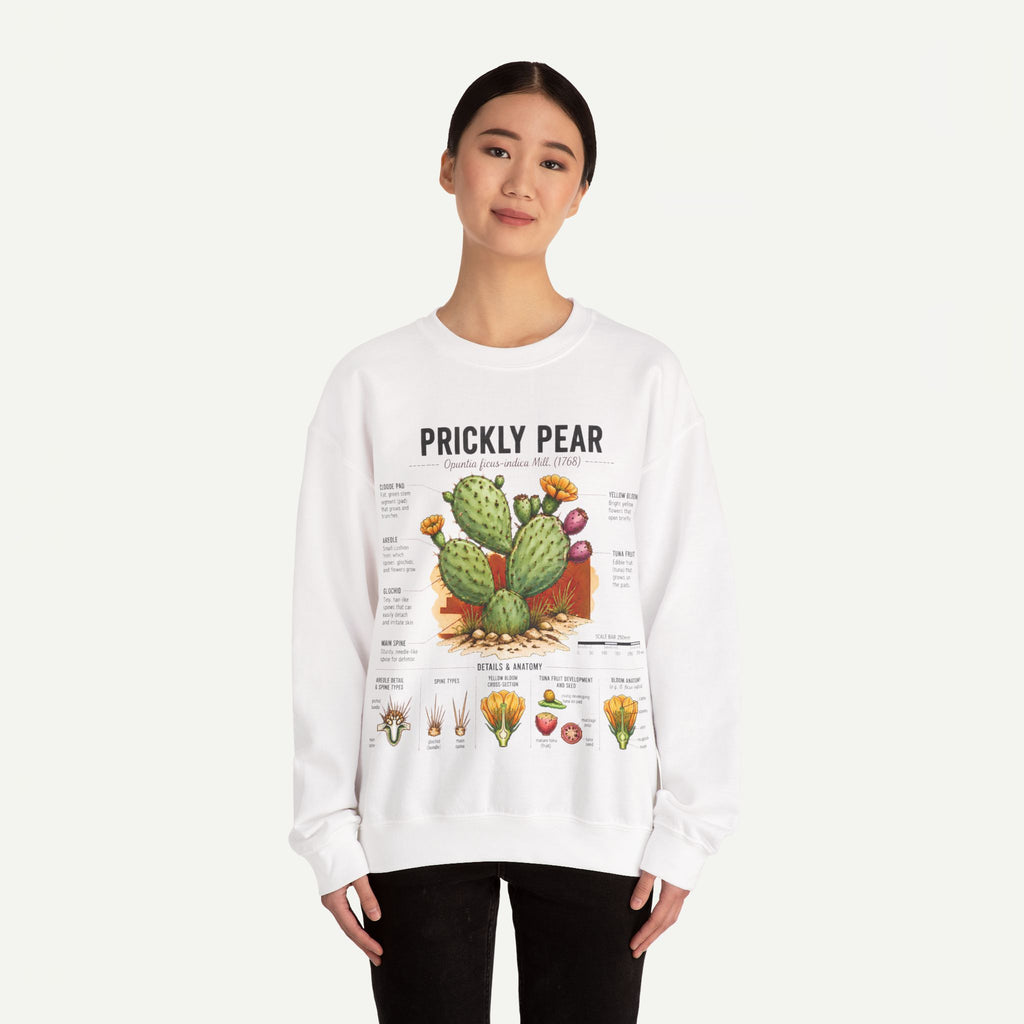 Prickly Pear Botanical Sweatshirt — Cactus Illustration Guide Crewneck