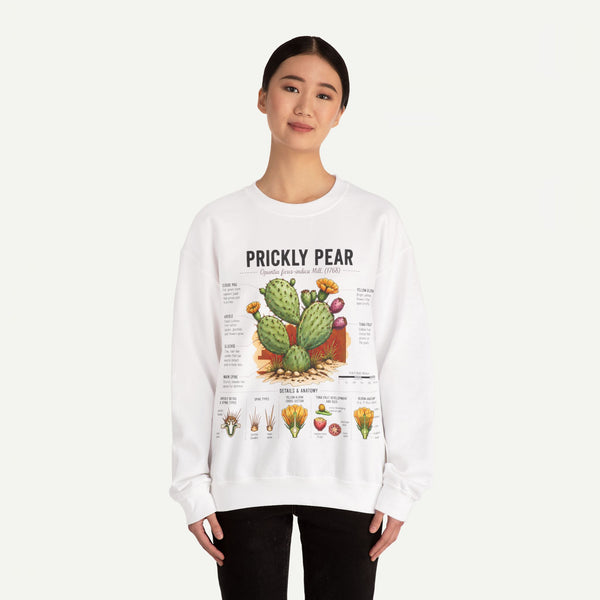 Prickly Pear Botanical Sweatshirt — Cactus Illustration Guide Crewneck