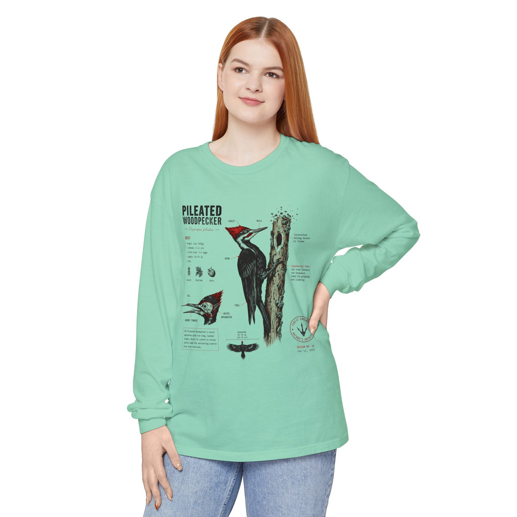 Pileated Woodpecker Anatomy Long Sleeve Tee