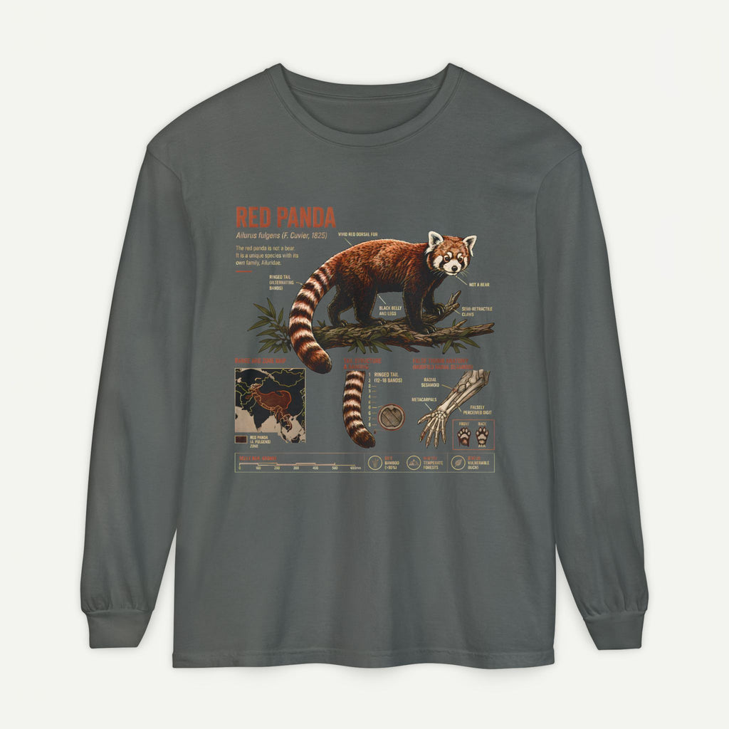 Red Panda Illustration Long Sleeve Tee — Wildlife Field Guide Graphic