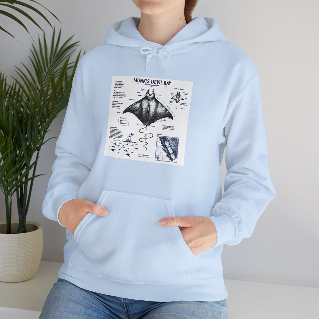 Manta Ray Anatomy Hoodie — Marine Life Graphic Pullover