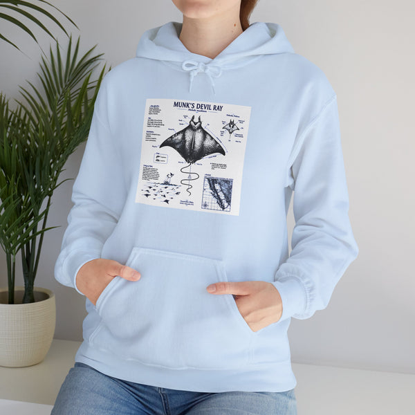Manta Ray Anatomy Hoodie — Marine Life Graphic Pullover