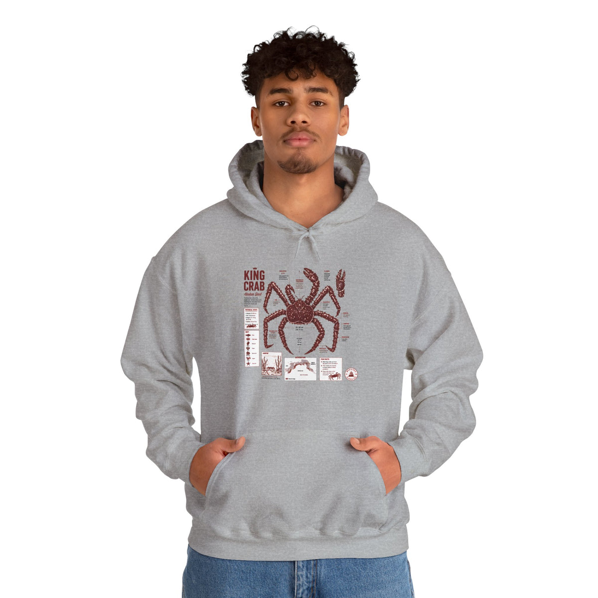 King Crab Anatomy Hoodie — Vintage Seafood Diagram Sweatshirt