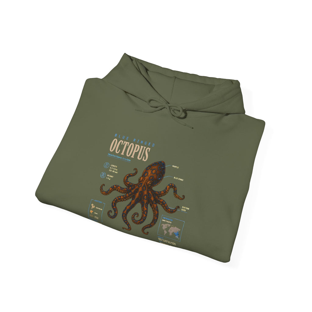 Octopus Specimen Hoodie — Vintage Marine Biology Illustration Sweatshirt