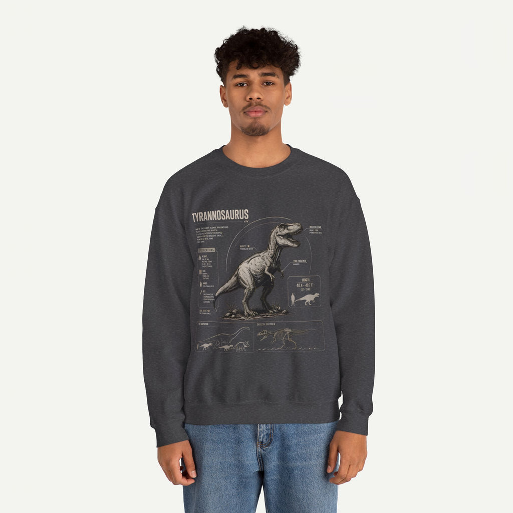Tyrannosaurus Anatomy Sweatshirt — Vintage Dino Diagram Pullover