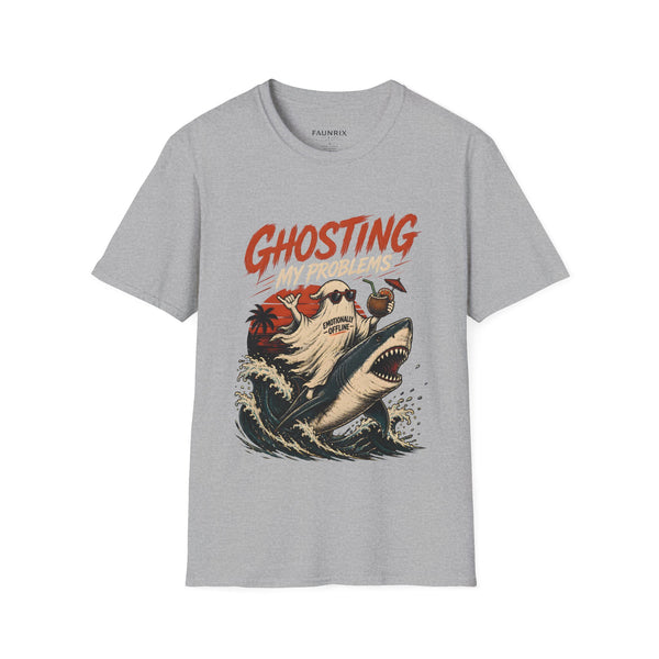 Ghosting My Problems T-Shirt — Funny Sloth Vacation Graphic Tee