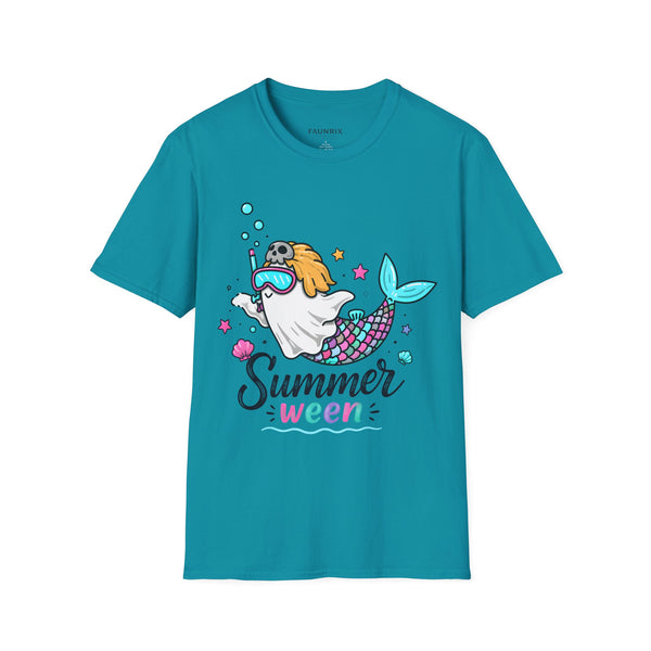 Mermaid Ghost Summerween T-Shirt — Cute Halloween Summer Mashup Tee