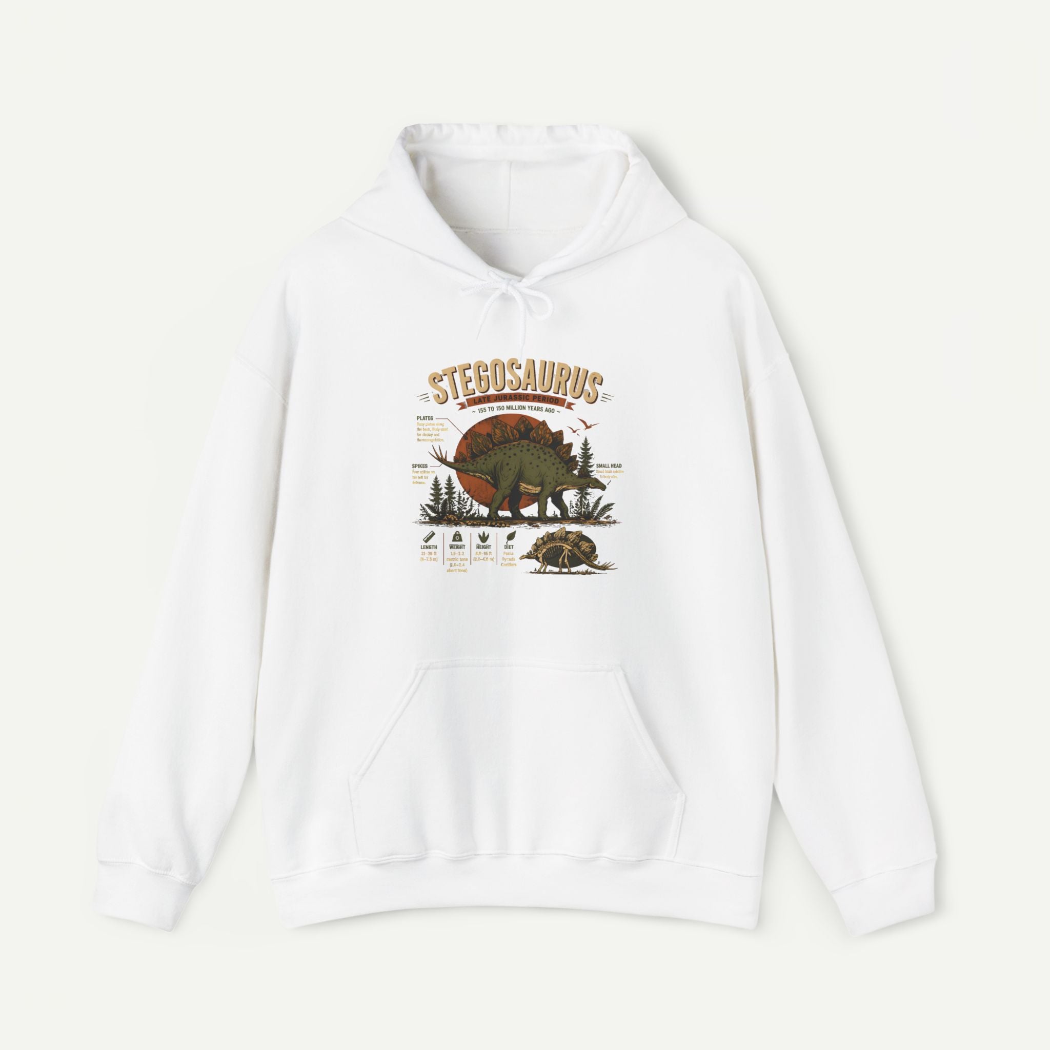Stegosaurus Vintage Anatomy Hoodie – Retro Dino Nature Sweatshirt Secondary image