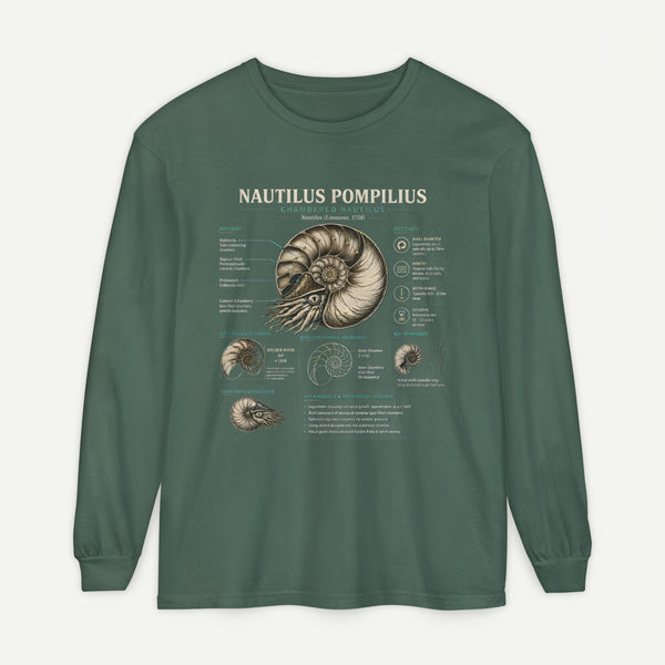 Nautilus Pompilius Anatomy Long Sleeve Tee — Vintage Marine Science Shirt