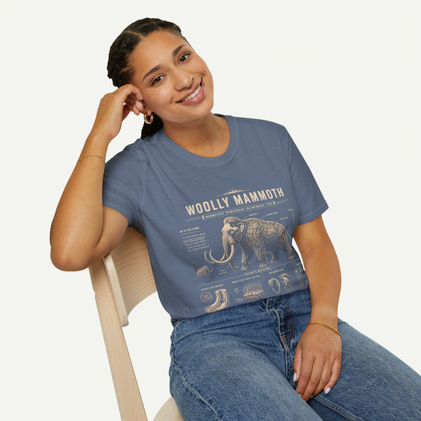 Woolly Mammoth Anatomy T-Shirt — Vintage Ice Age Graphic Tee