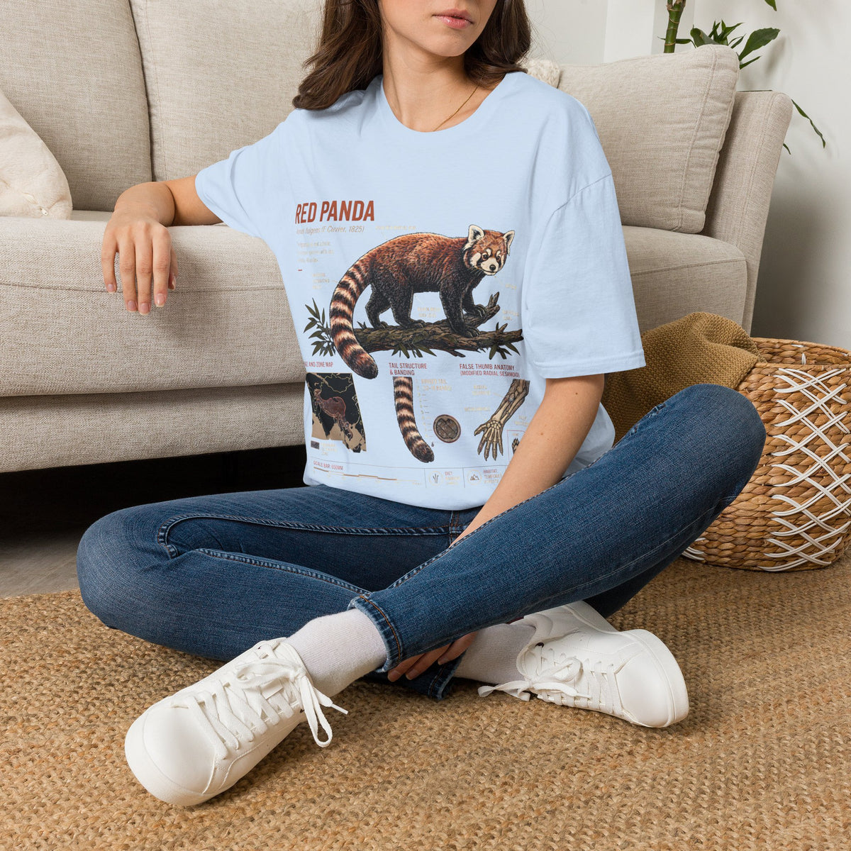 Red Panda Anatomy T-Shirt — Vintage Wildlife Graphic Tee