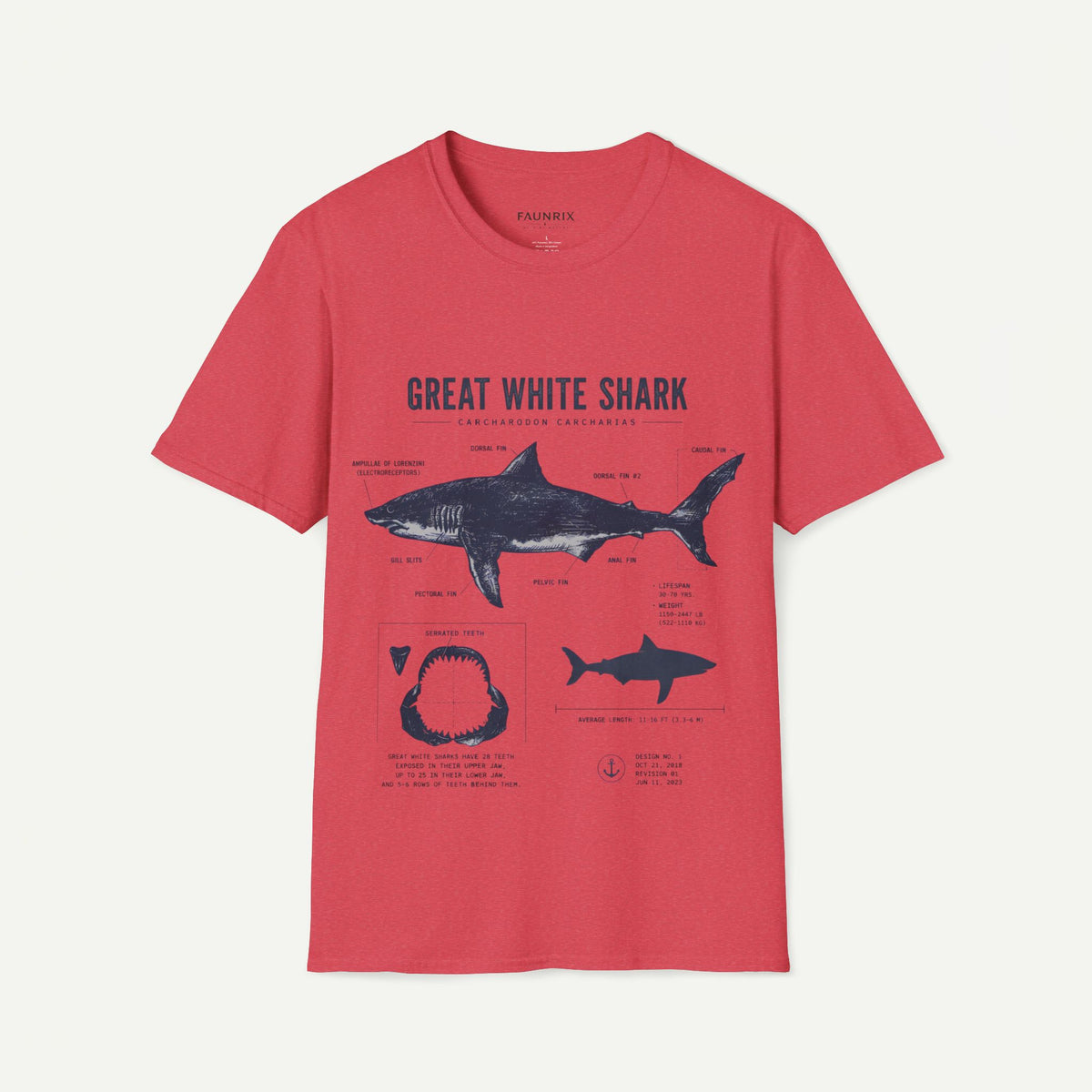 Great White Shark Anatomy T-shirt
