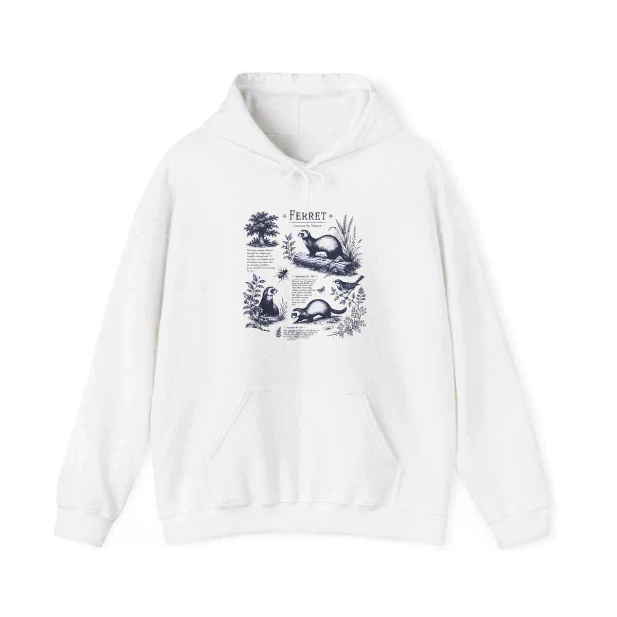 Ferret Vintage Illustration Hoodie — Retro Wildlife Graphic Sweatshirt