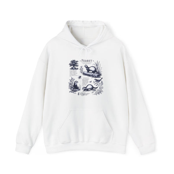 Ferret Vintage Illustration Hoodie — Retro Wildlife Graphic Sweatshirt